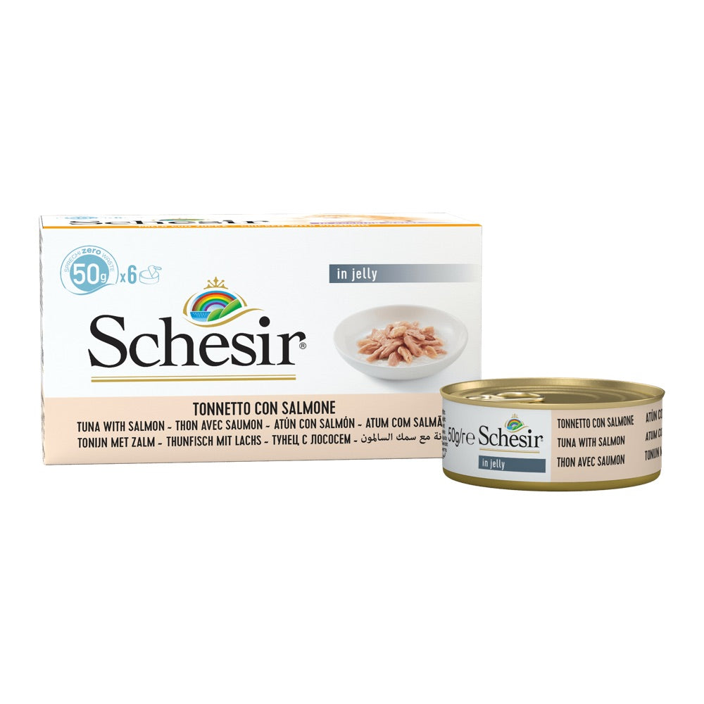 19% OFF: Schesir Tuna with Salmon in Natural Jelly Adult Canned Cat Food Multipack 50g x 6