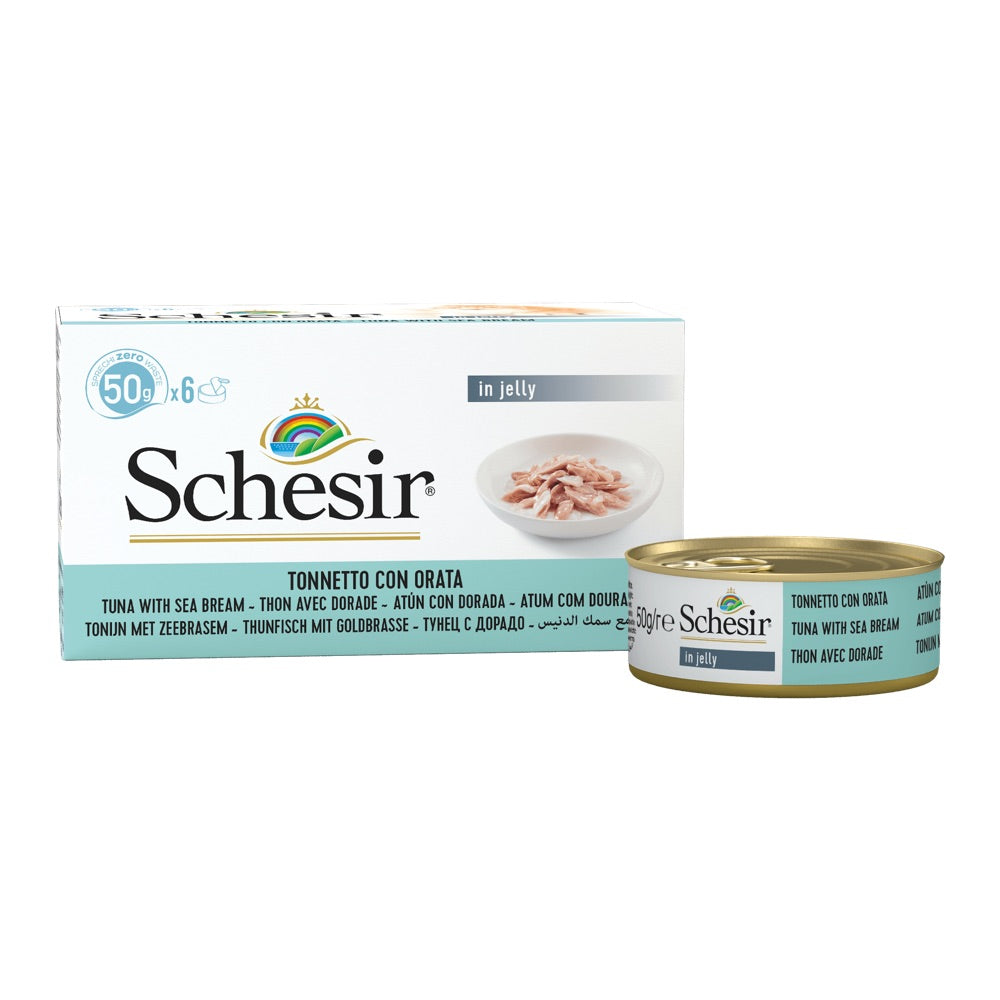 19% OFF: Schesir Tuna with Seabream in Natural Jelly Adult Canned Cat Food Multipack 50g x 6