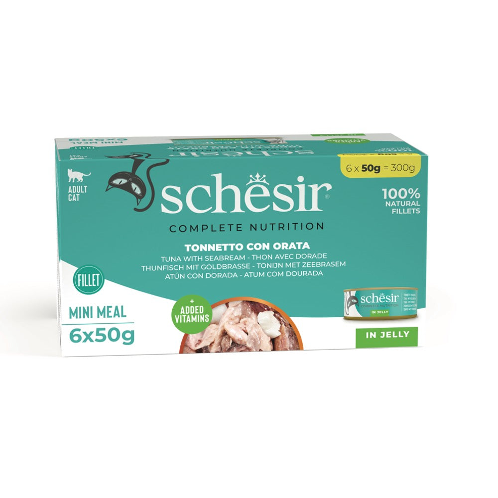 19% OFF: Schesir Tuna with Seabream in Natural Jelly Adult Canned Cat Food Multipack 50g x 6