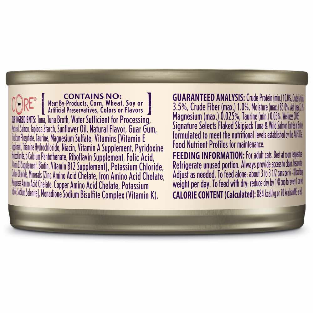 Wellness CORE Signature Selects Flaked Skipjack Tuna & Salmon Grain-Free Canned Cat Food