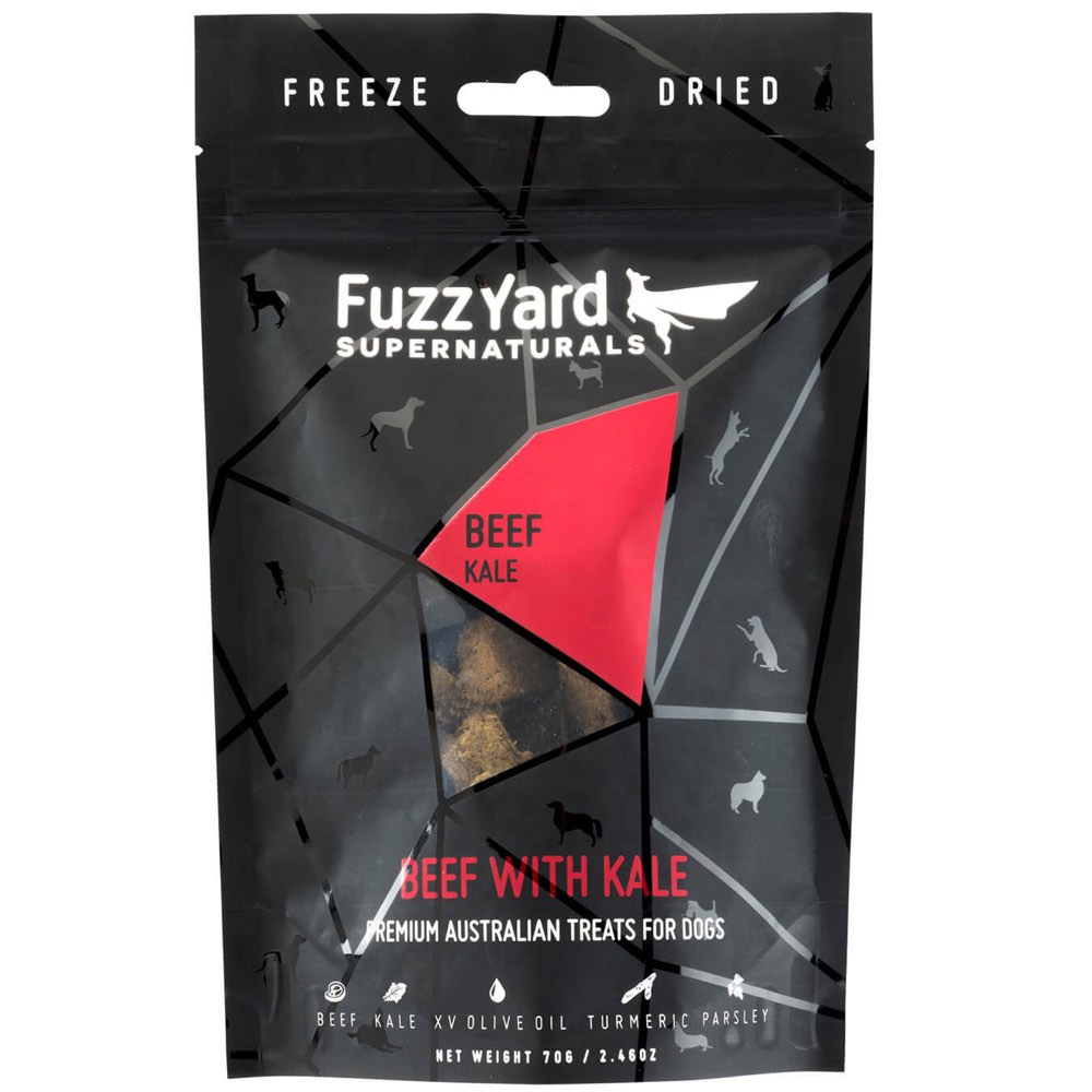 FuzzYard Supernaturals Beef With Kale Freeze Dried Dog Treats 70g
