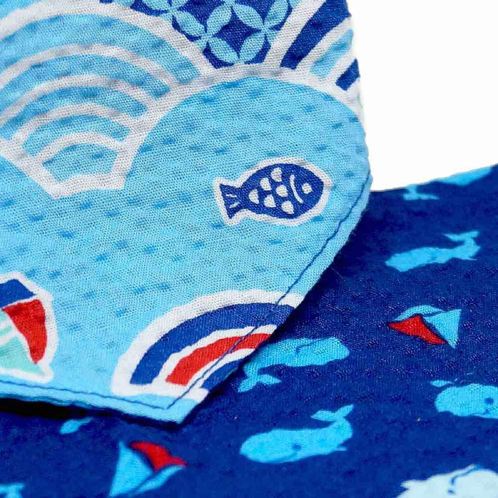 Goood Pet Collars Reversible Scarf Handmade Cat Collar - Blue Ocean