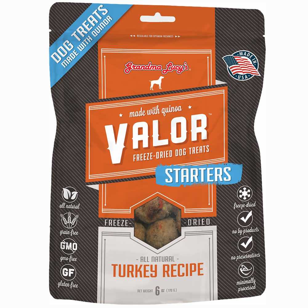 Grandma Lucy's Valor Starters Turkey Freeze-Dried Grain-Free Dog Treats 6oz