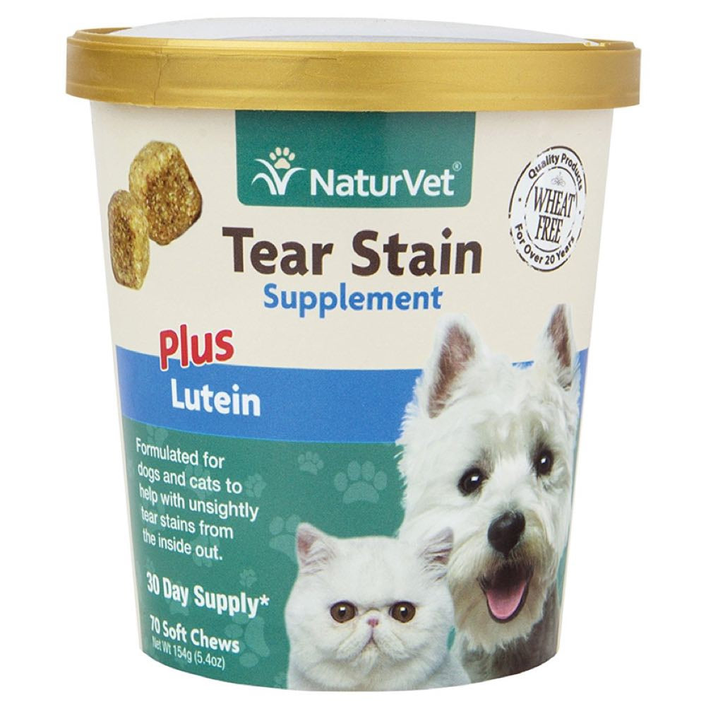 15% OFF: NaturVet Tear Stain Supplement Plus Lutein Soft Chew Supplement For Dogs & Cats 70 count