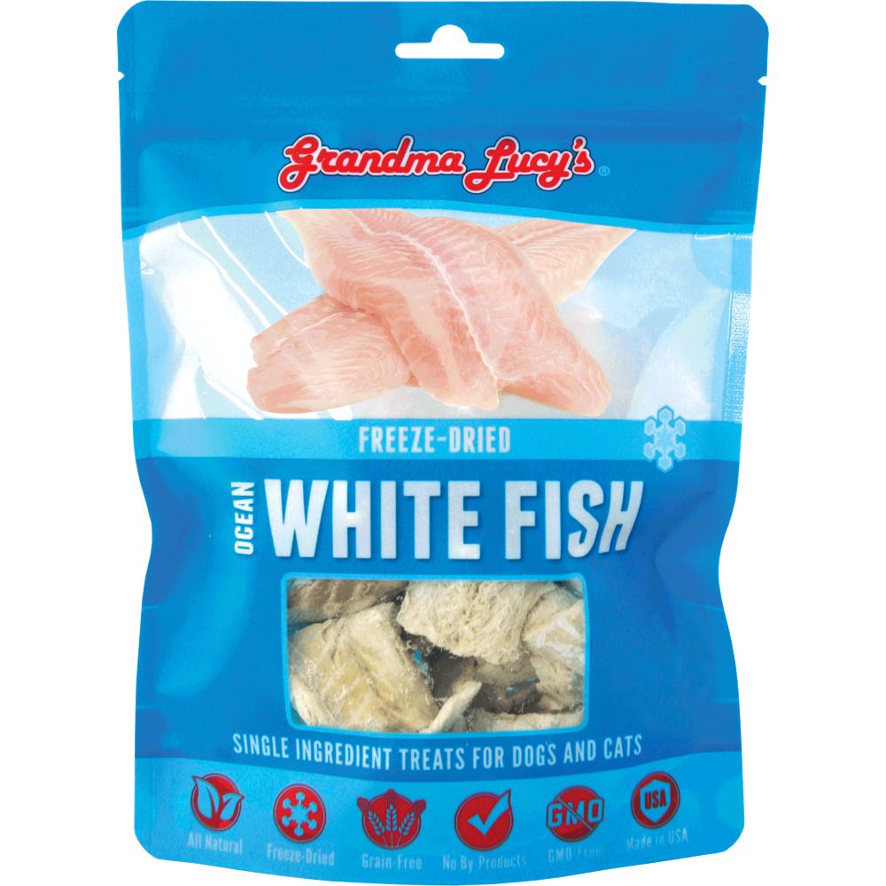 Grandma Lucy??s Freeze-Dried Ocean White Fish Single Ingredient Cat & Dog Treats 2oz