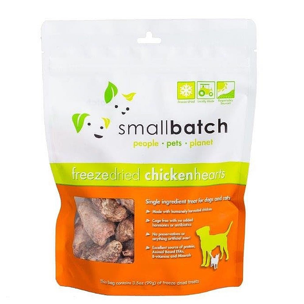 10% OFF (Exp 12Dec25): Smallbatch Chicken Hearts Freeze Dried Cat & Dog Treats 3.5oz