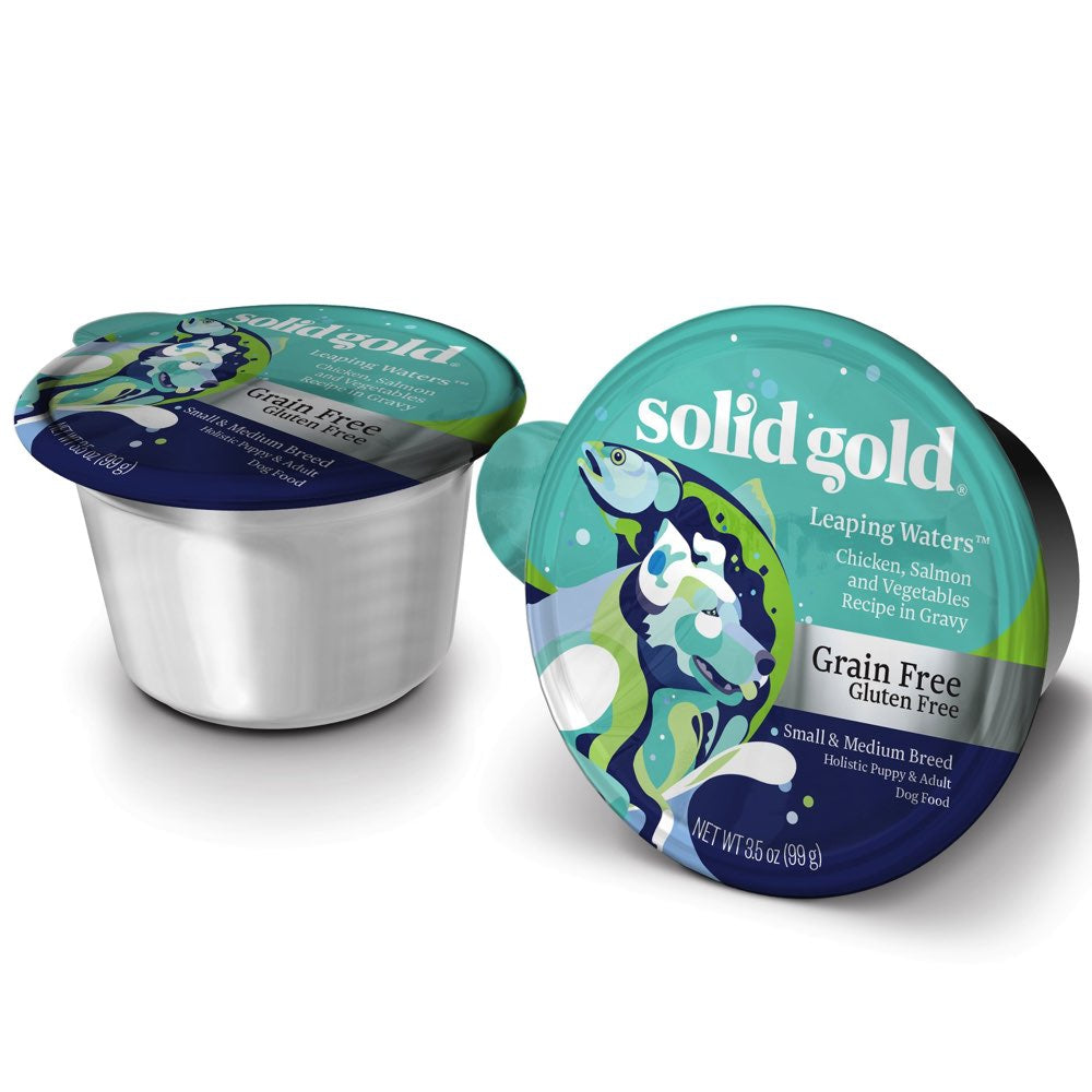 "Solid Gold Leaping Waters Chicken, Salmon & Vegetables Cup Tray Dog Food 99g"