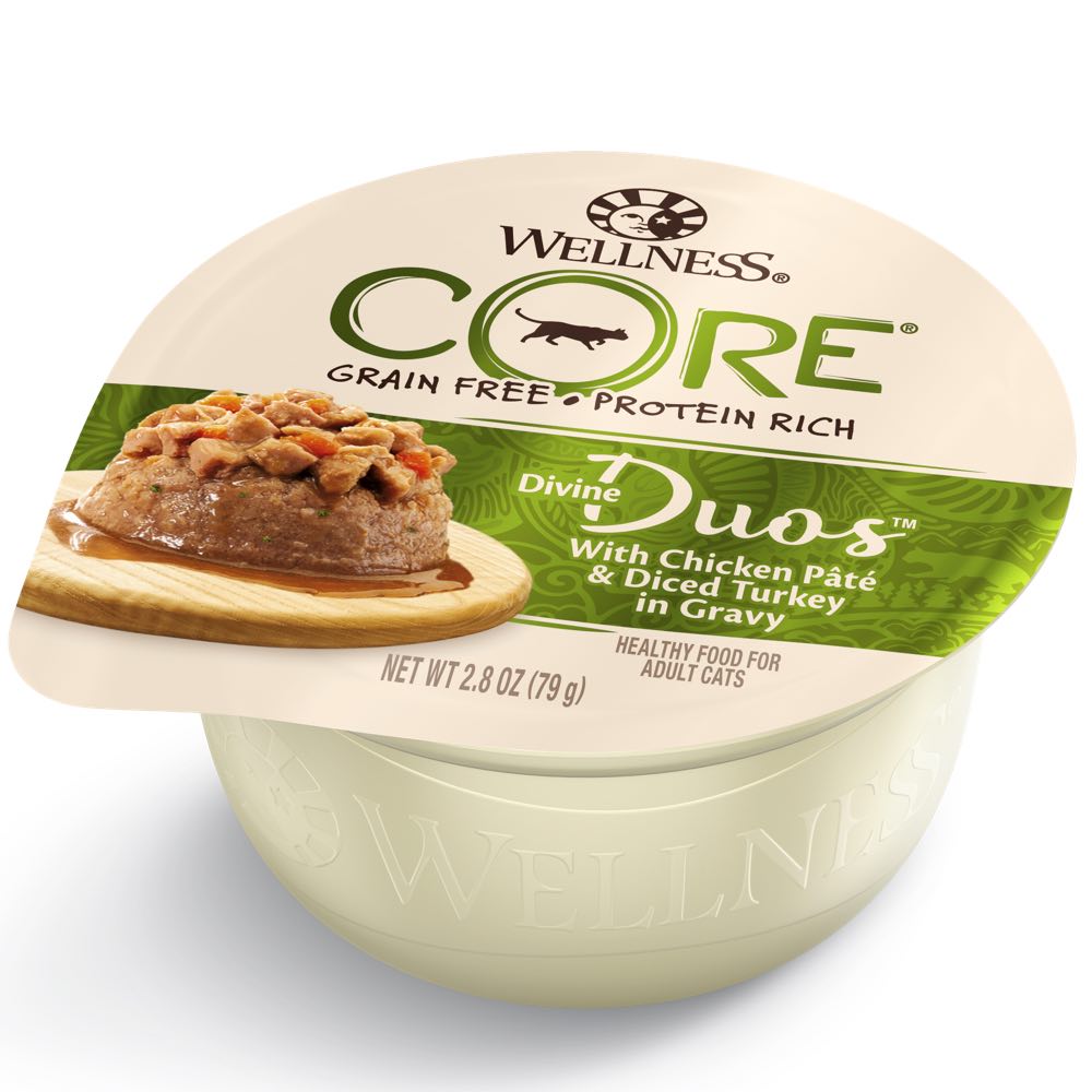 Wellness CORE Divine Duos Chicken Pate & Diced Turkey In Gravy Wet Cat Food 2.8oz