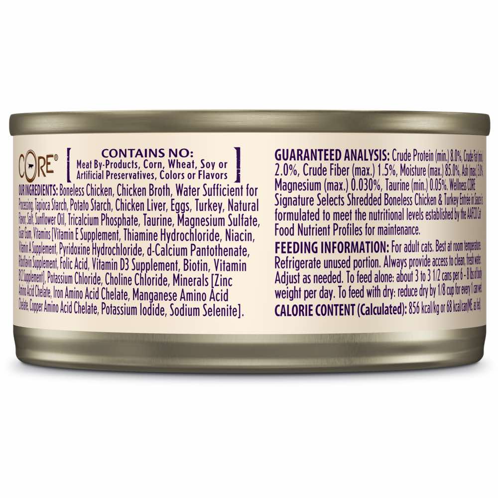 Wellness CORE Signature Selects Shredded Chicken & Turkey Grain-Free Canned Cat Food