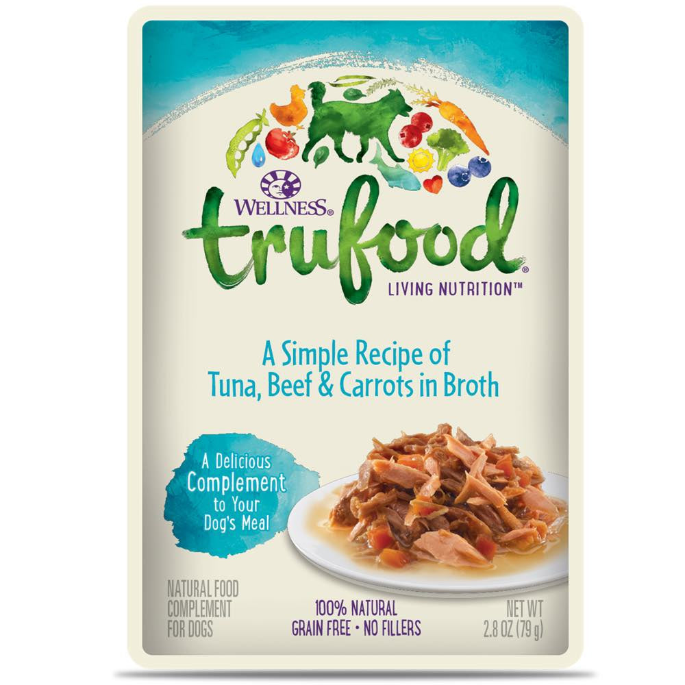 "Wellness TruFood Meal Complements Tuna, Beef & Carrots Pouch Dog Food 2.8oz"