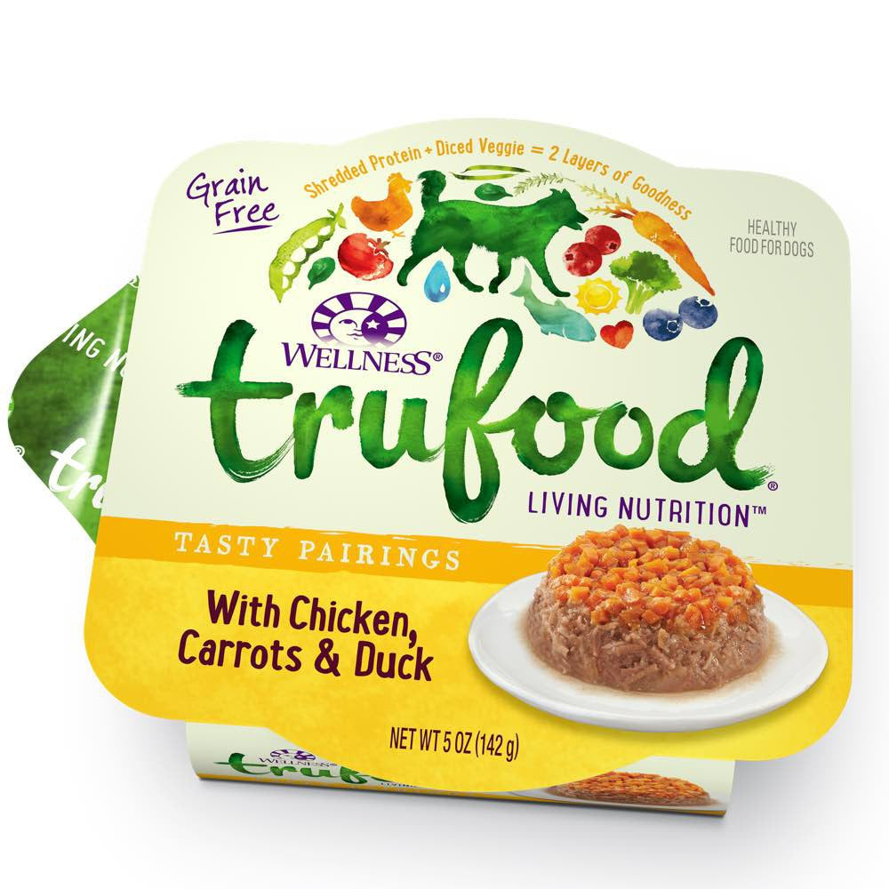 "Wellness TruFood Tasty Pairings Chicken, Carrots & Duck Cup Tray Dog Food 5oz"